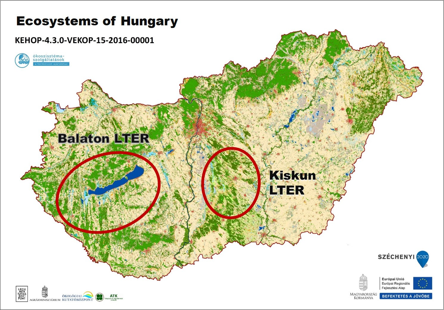 Map of Hungarian LTER sites
